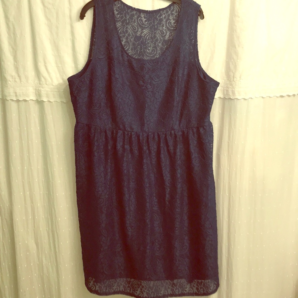 Lane Bryant 22 lace blue-green dress